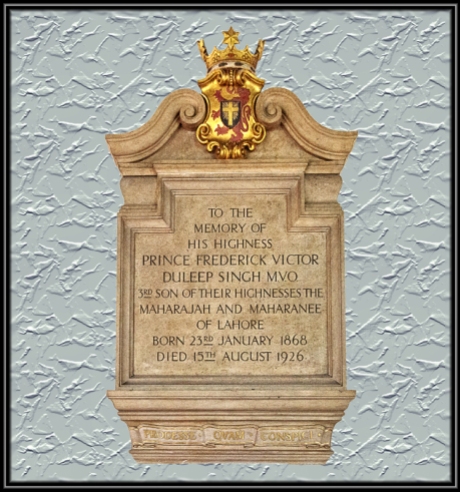 Memorial Frederick Duleep Singh, St Andrews Church, Blo Norton,, St Andrews Church, Blo Norton,